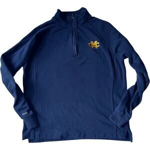 JanSport Quarter Zip Sweatshirt Navy Collegiate Embroidered “MC”